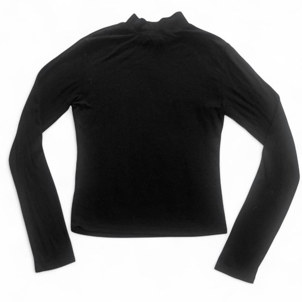 Black Ribbed Mockneck Top - Picture 4 of 5